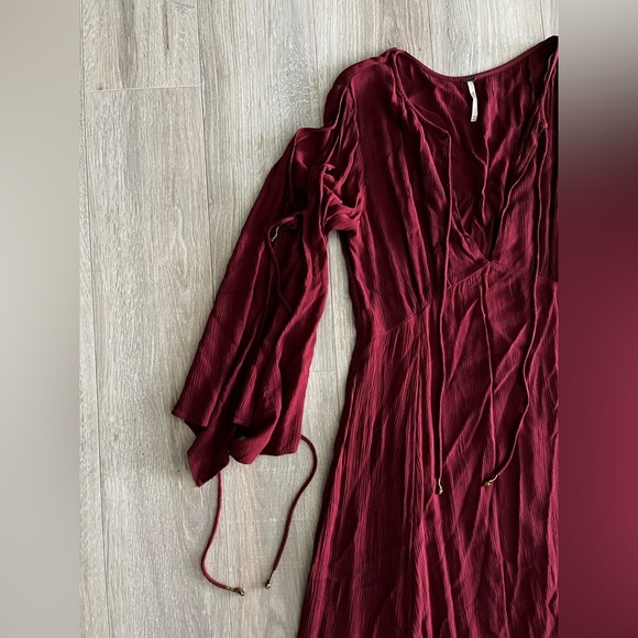 Free People Women’s Prettiest Thing Midi Dress Burgundy - Size XS - Picture 4 of 11